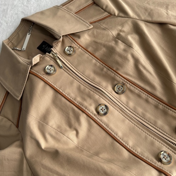 WHITE HOUSE BLACK MARKET Cropped Jacket 00 Toasted Sesame Tailored Military NWOT - Picture 4 of 14
